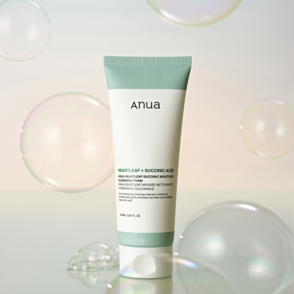 Anua - Heartleaf Succinic Moisture Cleansing Foam (Geniş Gözenek ve Akne Karşıtı Nemlendirici Köpük Temizleyici) 150ml