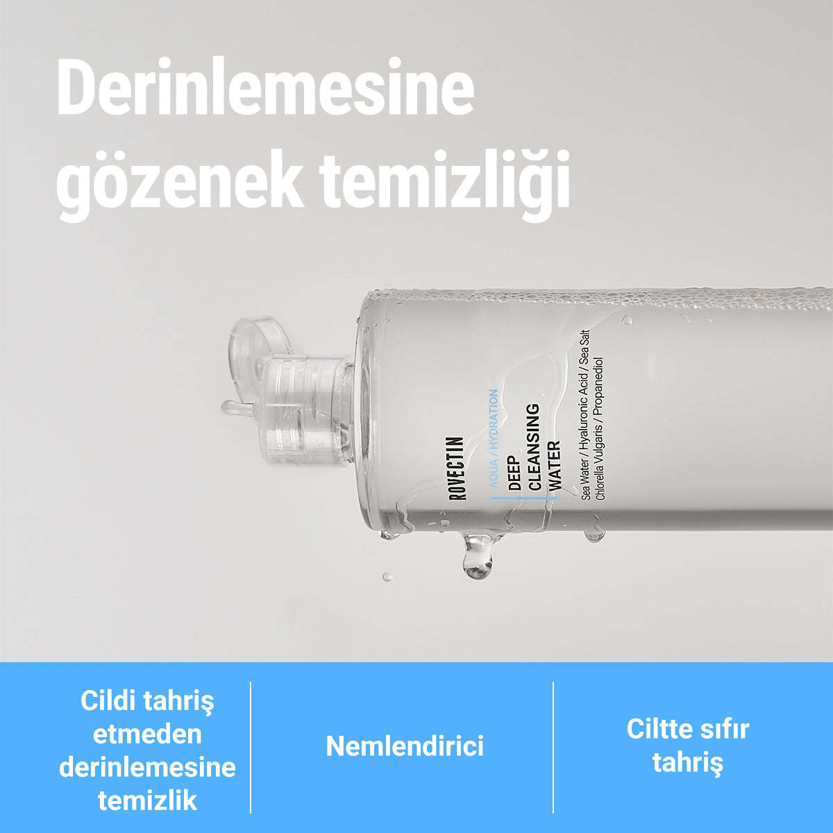 Rovectin - Aqua Deep Cleansing Water (Hyaluronik Asit ve Deniz Sulu Kurutmayan Misel Suyu) 400ml