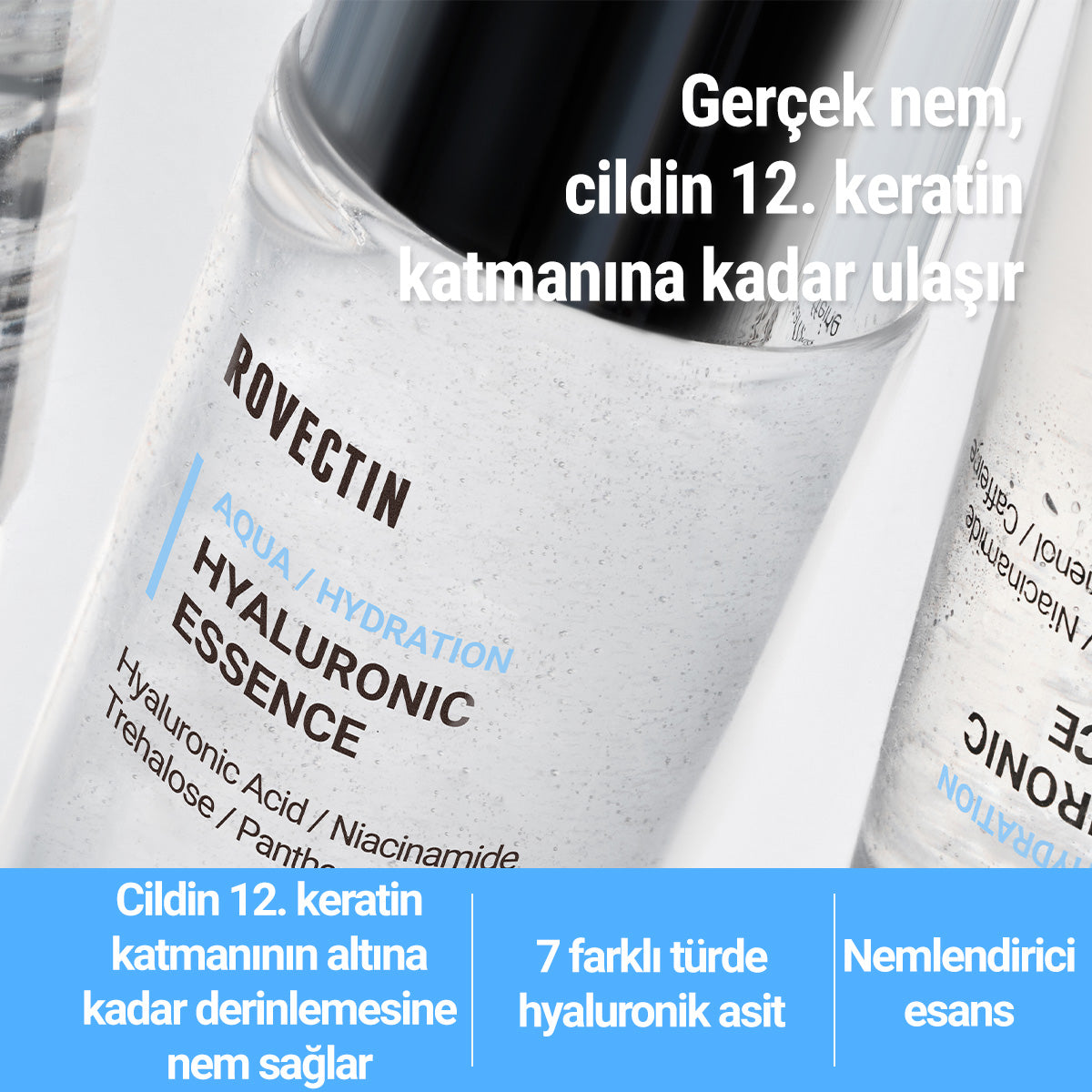 Rovectin - Aqua Hyaluronic Essence (7 Farklı Hyaluronik Asitli Papaya Enzimli Pantenollü Nem Bariyeri Esansı)