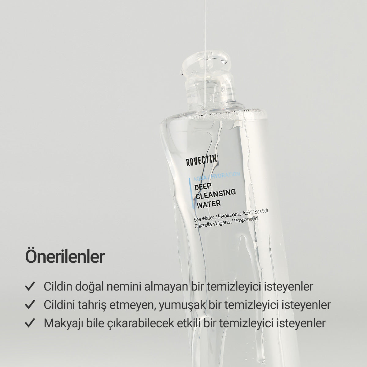 Rovectin - Aqua Deep Cleansing Water (Hyaluronik Asit ve Deniz Sulu Kurutmayan Misel Suyu) 400ml