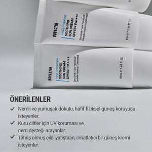 Rovectin - Aqua Soothing Sun Cream SPF50+ PA++++ 50ml (%100 Fiziksel Mineral Filtreli Stres Önleyici Güneş Kremi) 50ml