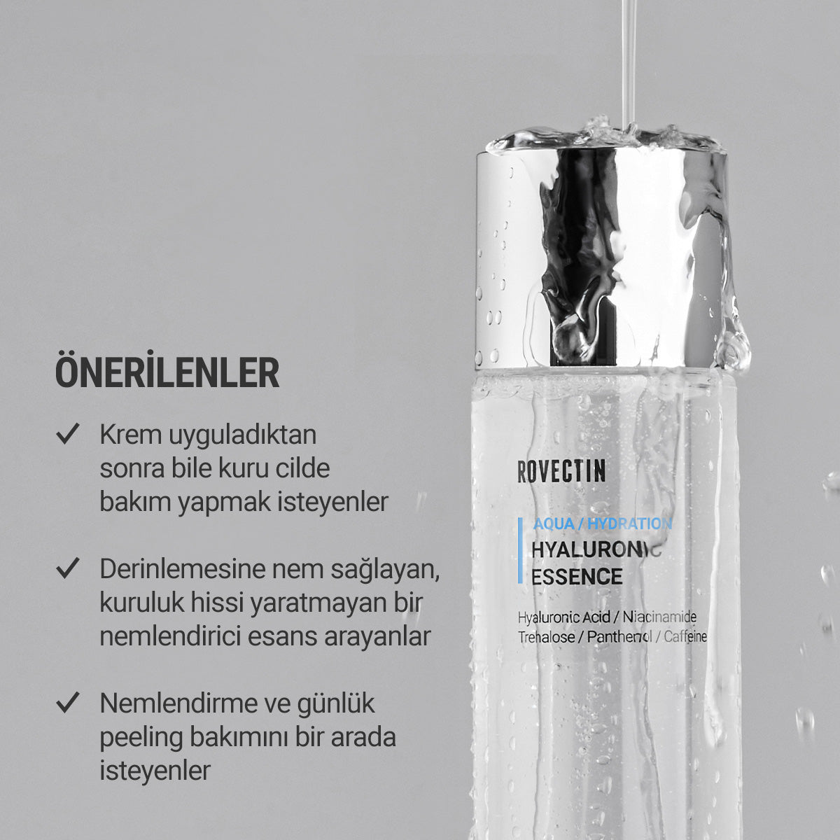 Rovectin - Aqua Hyaluronic Essence (7 Farklı Hyaluronik Asitli Papaya Enzimli Pantenollü Nem Bariyeri Esansı)