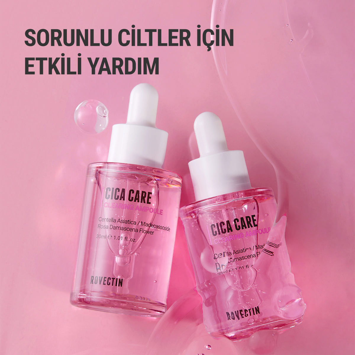 Rovectin - Cica Care Clearing Ampoule 30ml (Kızarıklık ve Leke Önleyici Stres Karşıtı Cica Ampulü) 30ml