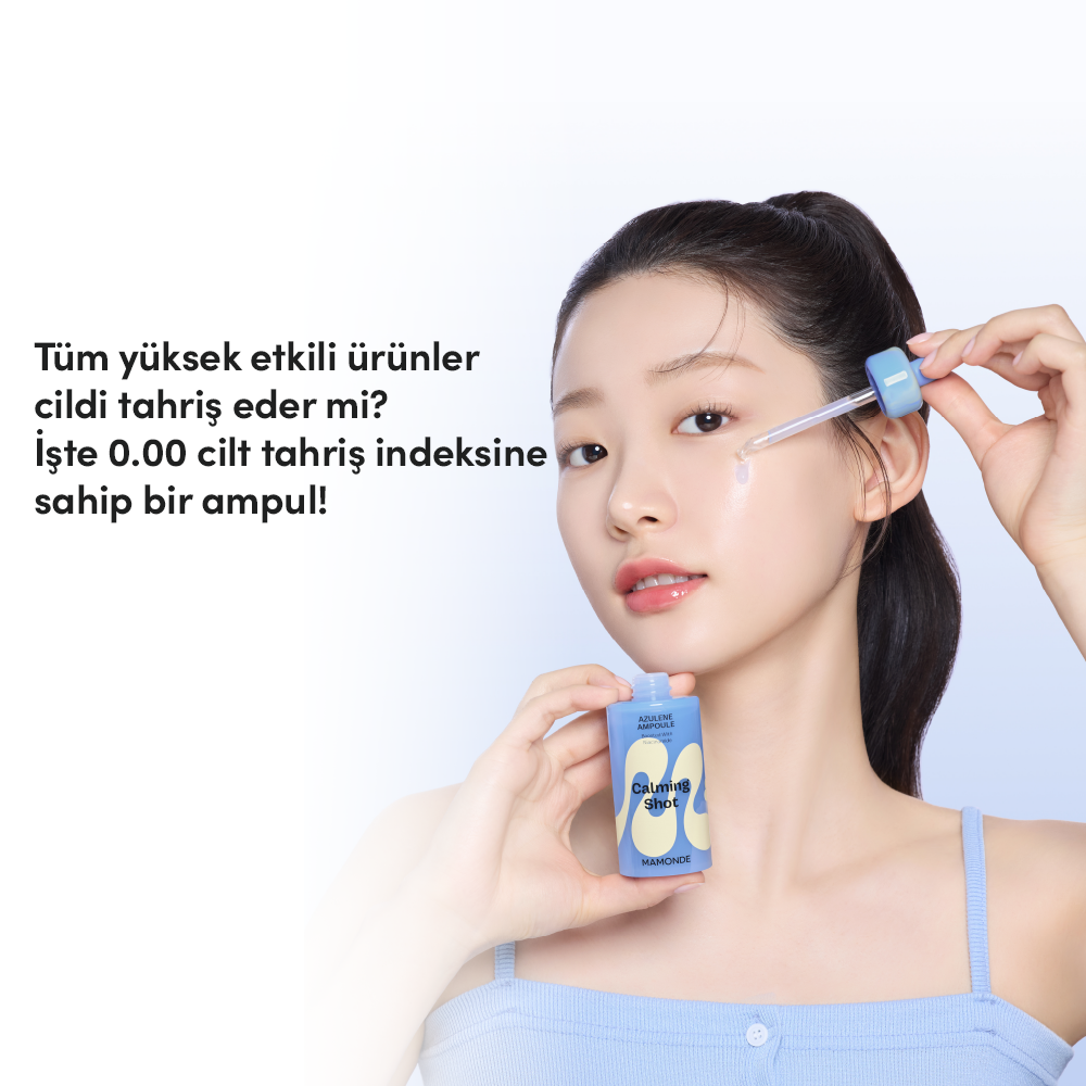Mamonde - Calming Shot Azulene Ampoule (Isı Düşürücü ve Leke Önleyici Mavi Azulenli ve Papatya Sulu Serum) 50ml (%20 Tanıtım İndirimli)