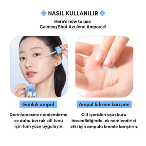 Mamonde - Calming Shot Azulene Ampoule (Isı Düşürücü ve Leke Önleyici Mavi Azulenli ve Papatya Sulu Serum) 50ml (%20 Tanıtım İndirimli)