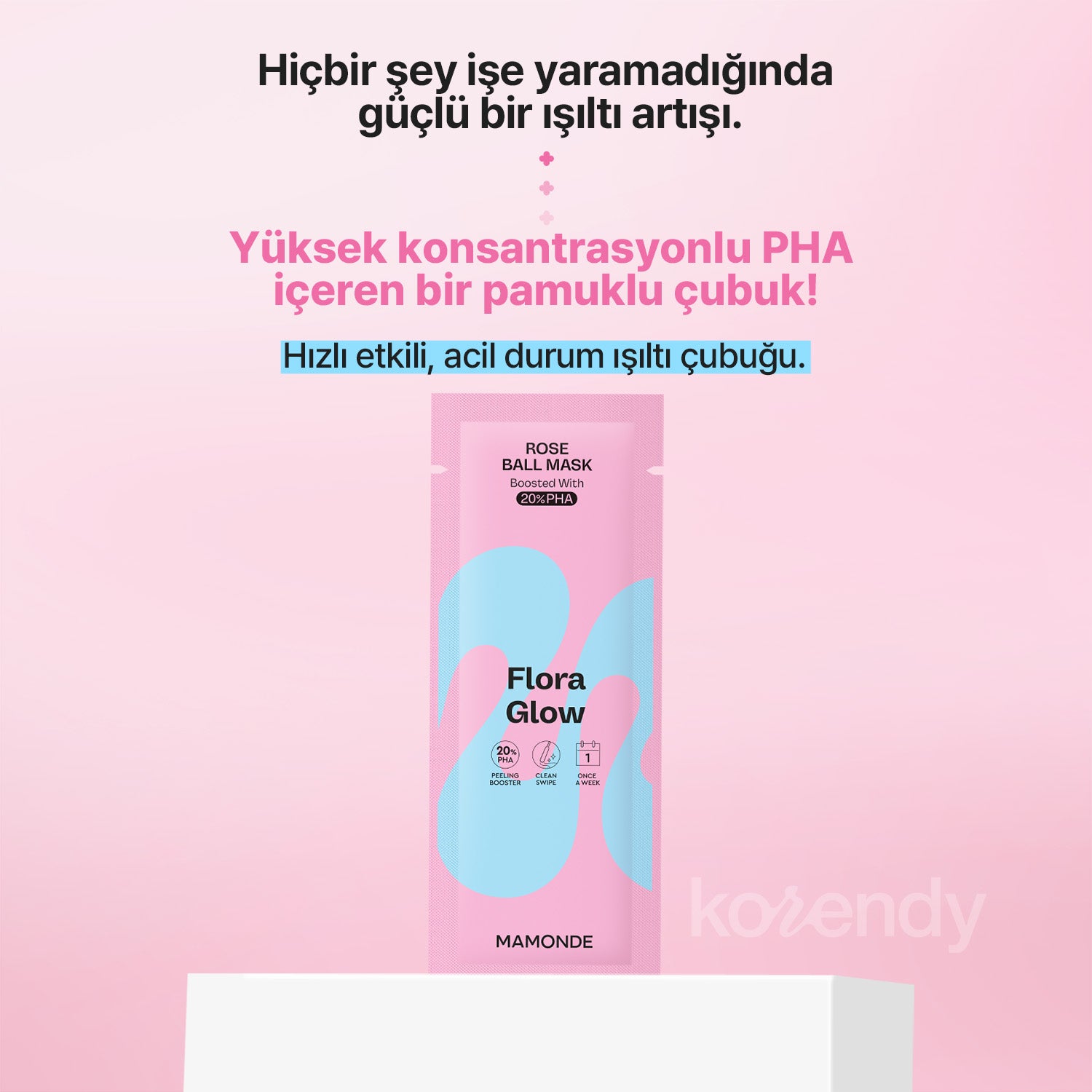 Mamonde - Flora Glow Rose Ball Mask (Doku Yenileyici ve Işıltı Verici %20 PHA & Gül PDRN İçeren Top Maske) 3.5ml (Sepette %15 ~ %30 Lansman İndirimli)