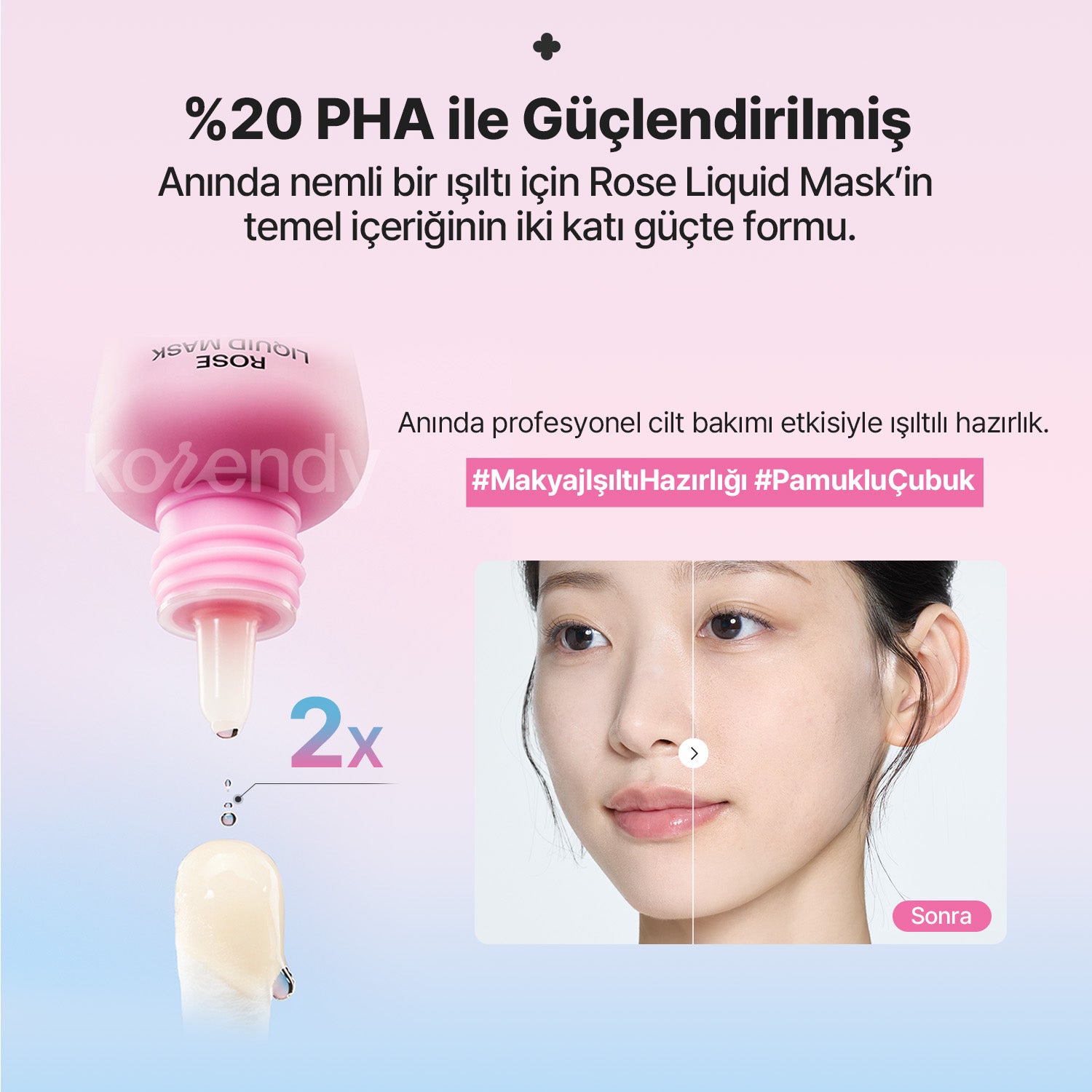 Mamonde - Flora Glow Rose Ball Mask (Doku Yenileyici ve Işıltı Verici %20 PHA & Gül PDRN İçeren Top Maske) 3.5ml (Sepette %15 ~ %30 Lansman İndirimli)