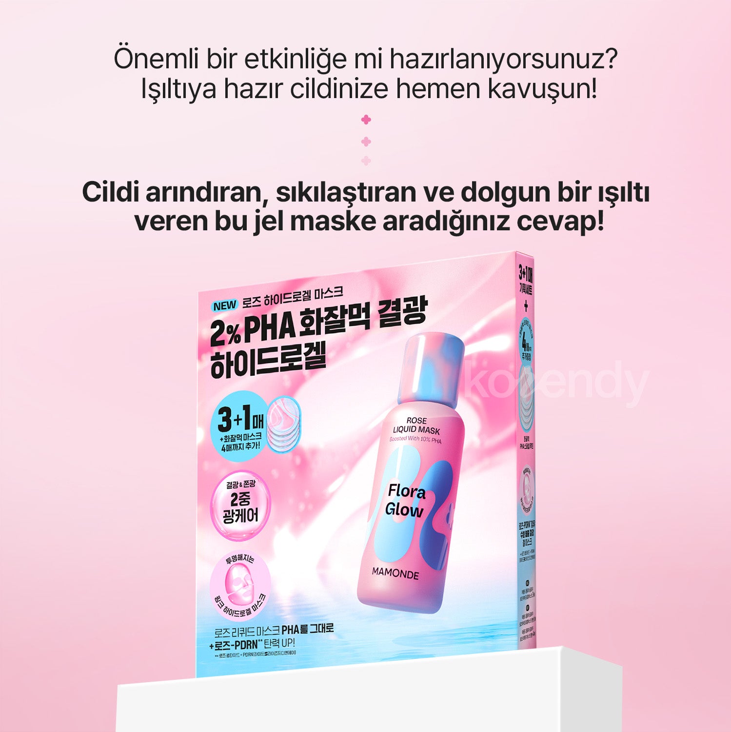 Mamonde - Flora Glow Rose Hydrogel Mask (Pürüzsüzlük Koruyucu ve Işıltı Artırıcı %10 PHA & Gül Peptitli Hidrojel Maske) 42g (Sepette %15 ~ %30 Lansman İndirimli)