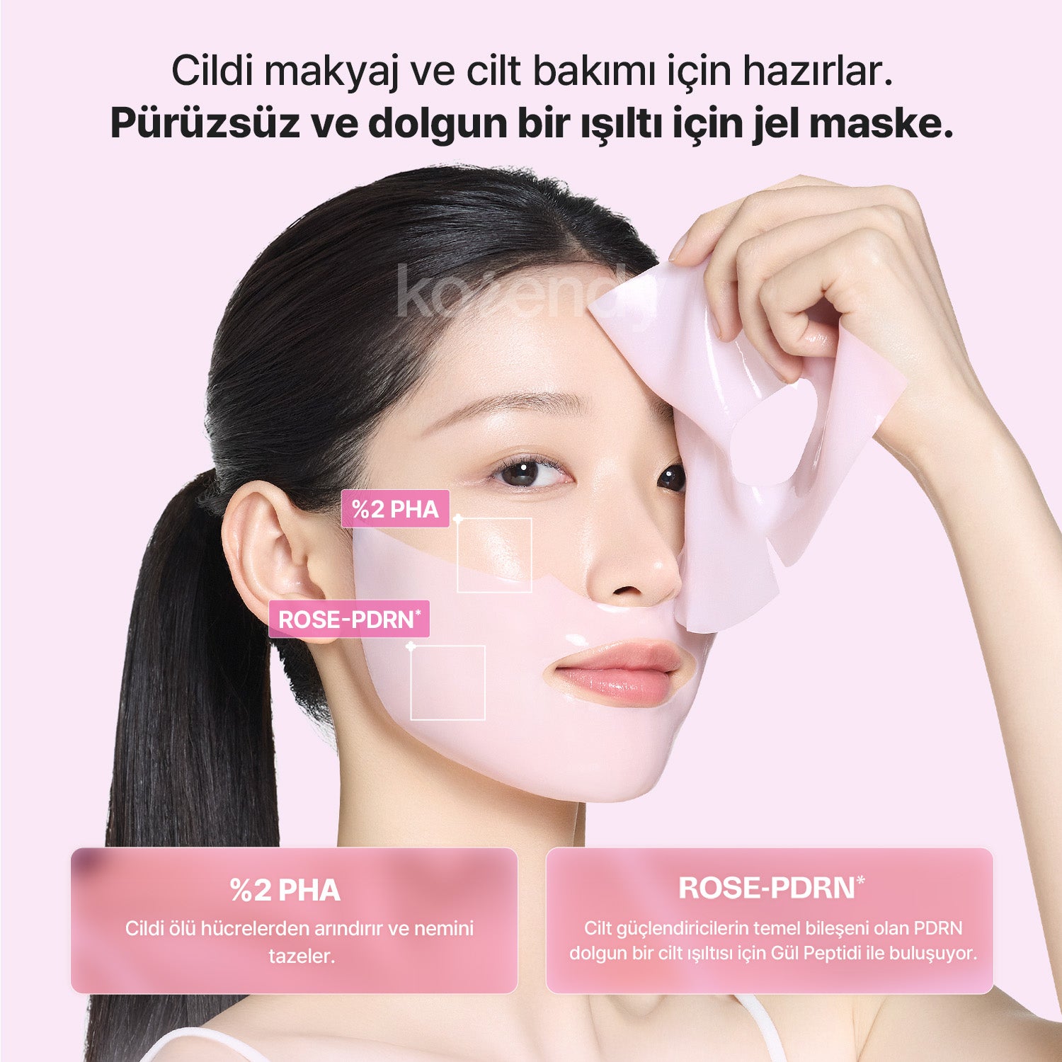 Mamonde - Flora Glow Rose Hydrogel Mask (Pürüzsüzlük Koruyucu ve Işıltı Artırıcı %10 PHA & Gül Peptitli Hidrojel Maske) 42g (Sepette %15 ~ %30 Lansman İndirimli)