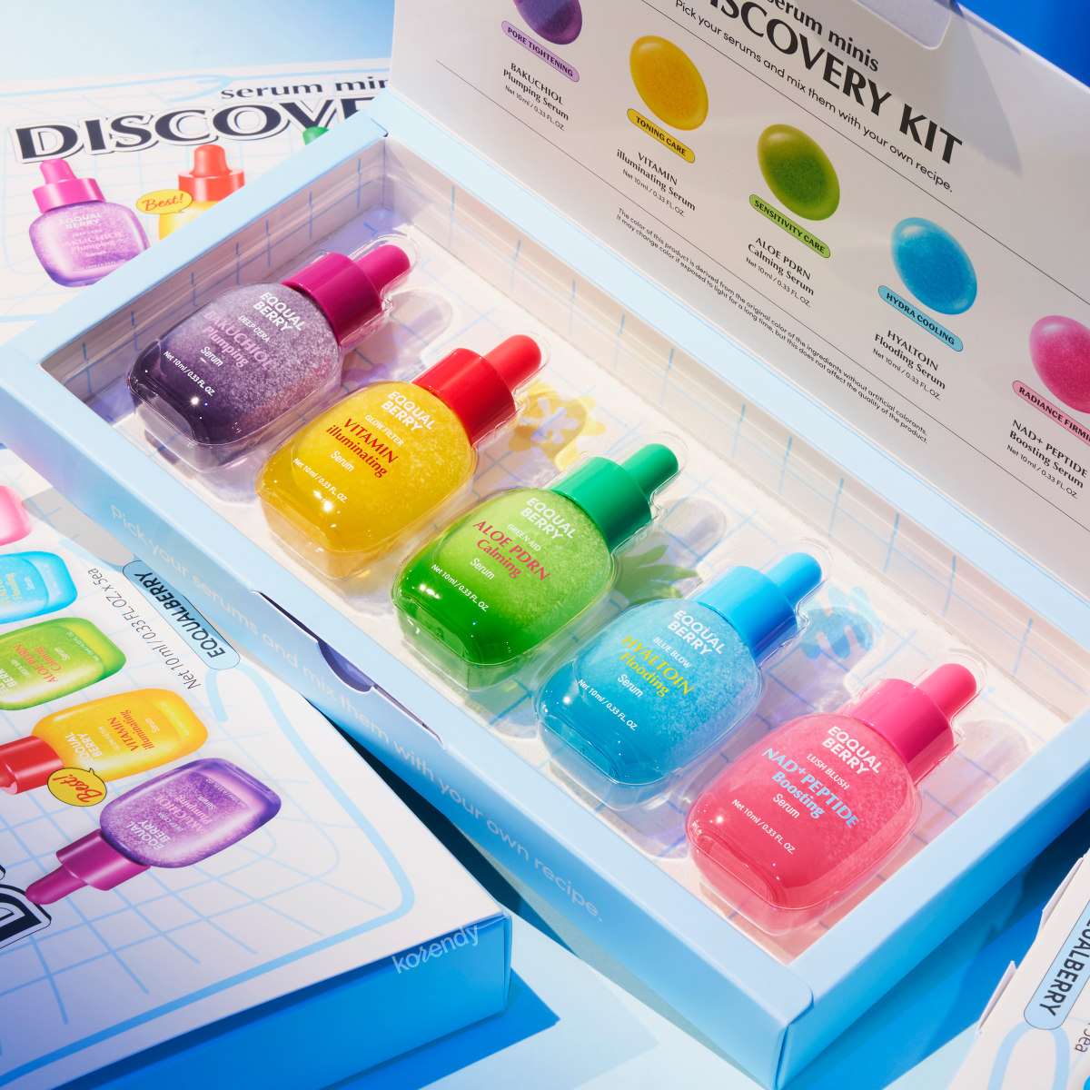 Eqqualberry - 5 Mini Serums Discovery Set (10ml x 5) (Tüm Cilt İhtiyaçları İçin 5 Farklı Çözüm Sunan Mini Serum Keşif Seti)