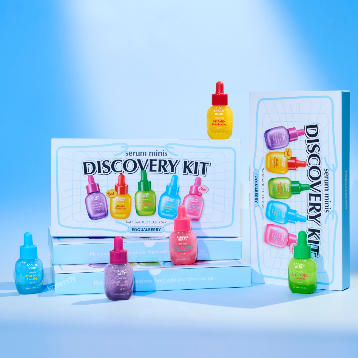 Eqqualberry - 5 Mini Serums Discovery Set (10ml x 5) (Tüm Cilt İhtiyaçları İçin 5 Farklı Çözüm Sunan Mini Serum Keşif Seti)