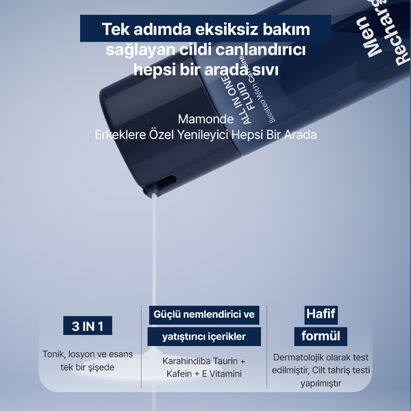 Korendy Mamonde - Men Recharging All In One Fluid (Tıraş Sonrası Nemlendirici 3'ü Bir Arada Erkek Bakım Ürünü) 180ml