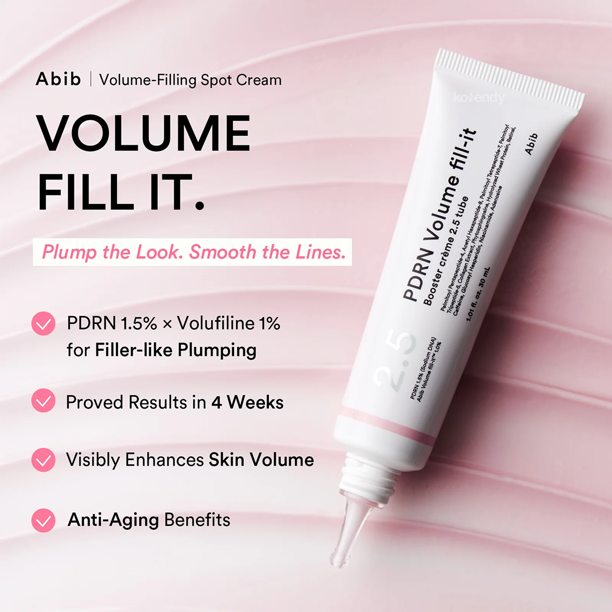 Abib - PDRN Volume Fill-It Booster 2.5 Tube (Sıkılık Koruyucu PDRN ve Volufiline İçeren Bakım Kremi) 30ml (%15-%30 Lansman İndirimi)