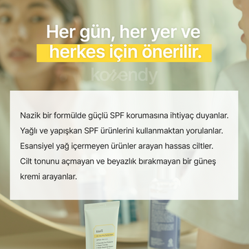 Klairs - All Day Airy Sunscreen SPF 50+ PA++++ (Hafif Dokulu Su Bazlı Güneş Koruyucu Krem) 50gr