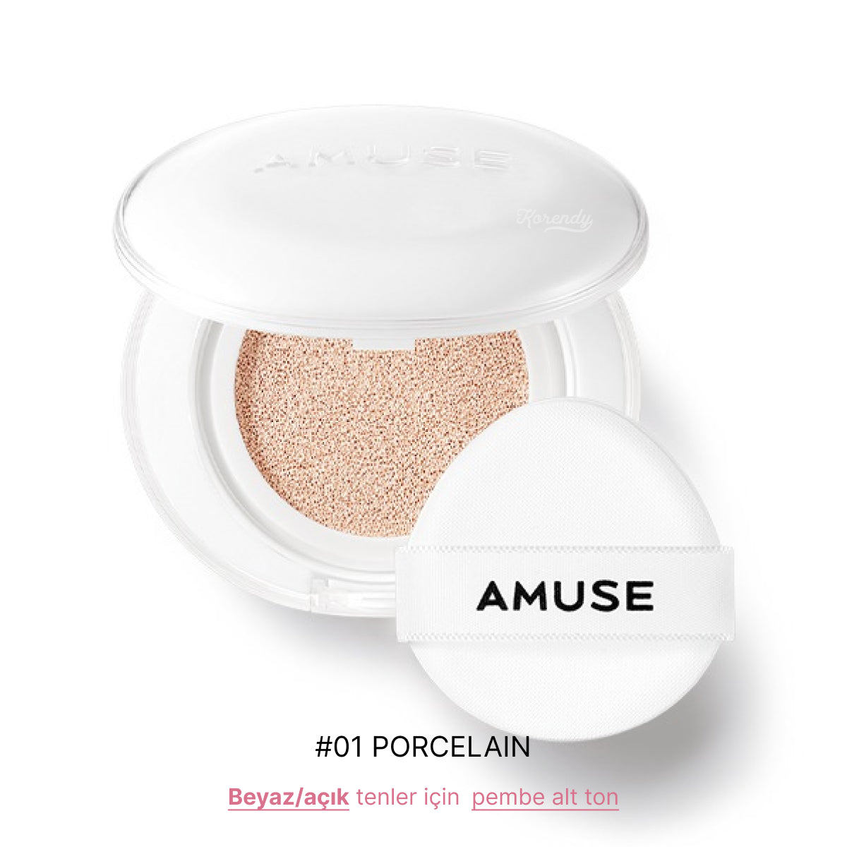 Amuse - Ceramic Skin Perfector SPF 40 PA++ (Seramid ve Peptitli Porselen Cilt Cushion) 15gr (SKT İndirimli) (Sepette %30)