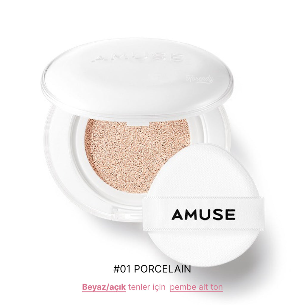 Amuse - Ceramic Skin Perfector SPF 40 PA++ (Seramid ve Peptitli Porselen Cilt Cushion) 15gr