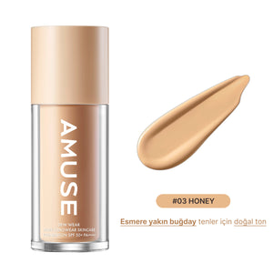 Amuse - Dew Wear Foundation (Kalıcı Parlaklık Etkisi Sunan Doğal Kapatıcı Fondöten) 35ml