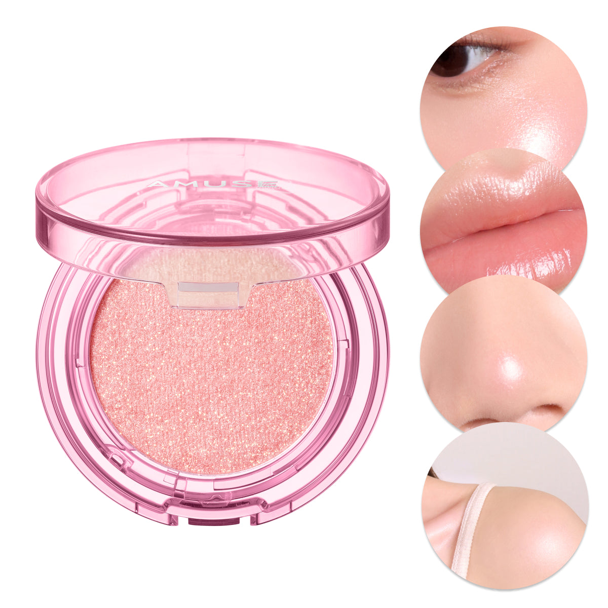 Amuse - Face Diamond Highlighter (Yüz Boyutlandırıcı Pembe Işıltılı Aydınlatıcı) 4.7gr (Sepette %30)