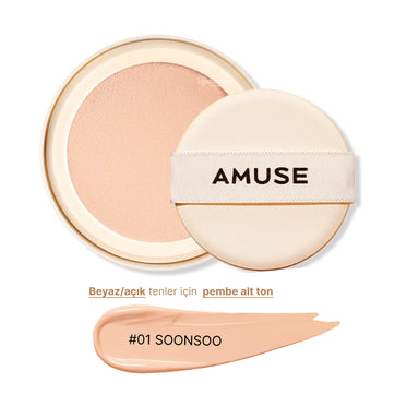 Amuse - (İÇ YEDEK REFILL) Dew Jelly Vegan Cushion SPF 38 PA+++ 15g (Aynasız ve kapaklıdır)