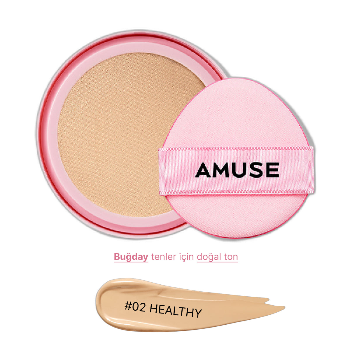 Amuse - (İÇ YEDEK REFILL) Dew Power Vegan Cushion SPF 50+ PA++++ 15g (Aynasız ve kapaklıdır)