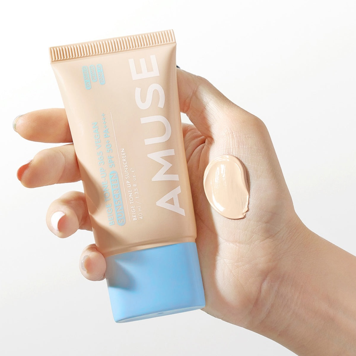 Amuse - Beige Tone up 365 Vegan Sunscreen SPF 50+ PA++++ (Ton Eşitleyici Mavi Işık Karşıtı Kolajenli Vegan Güneş Kremi) 40ml (Sepette %30)
