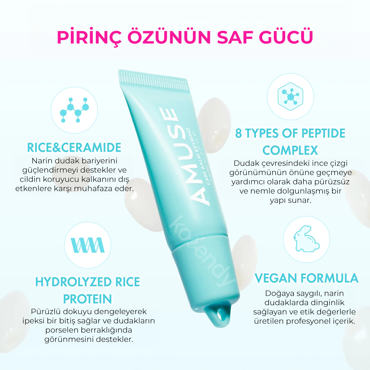 Amuse - Care Tint Balm Keyring (8 Çeşit Peptitli Kırışıklık Önleyici Besleyici Anahtarlıklı Lip Balm) 6g (%50 İndirimli)