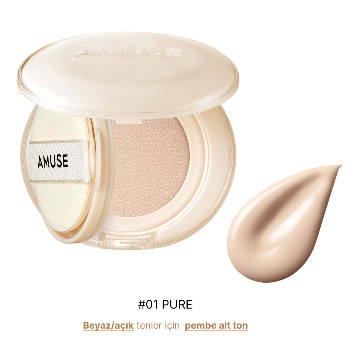 Amuse - Dew Jelly Master Cushion SPF 38 PA+++ (Huş Suyu ve Pantenollü Gözenek Kapatıcı Parlaklaştırıcı Cushion) 15g