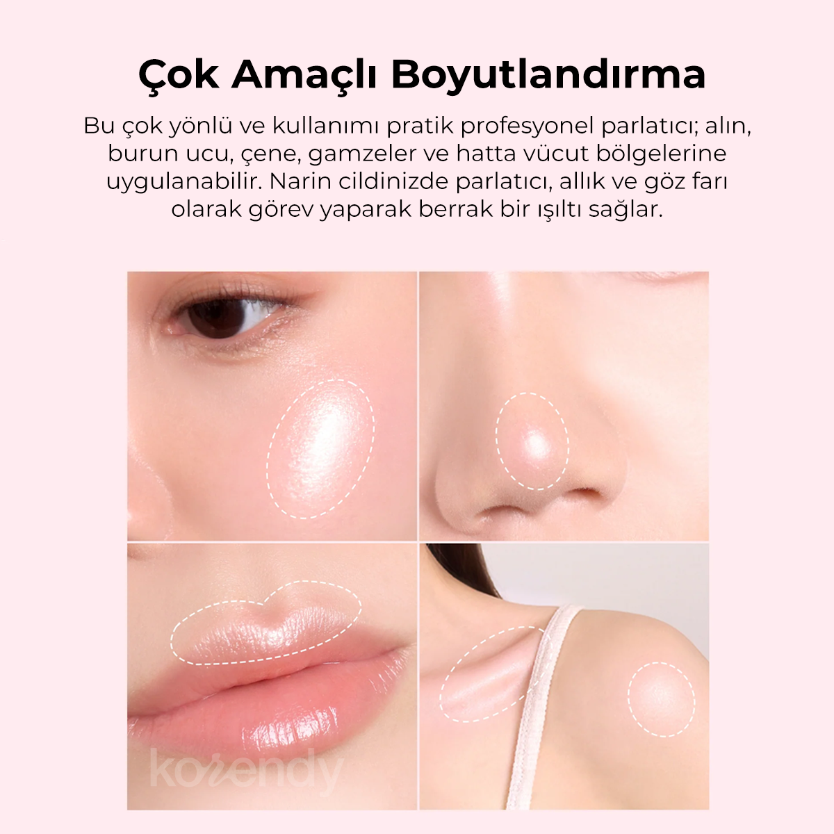 Amuse - Face Diamond Highlighter (Yüz Boyutlandırıcı Pembe Işıltılı Aydınlatıcı) 4.7gr (%50 İndirimli)