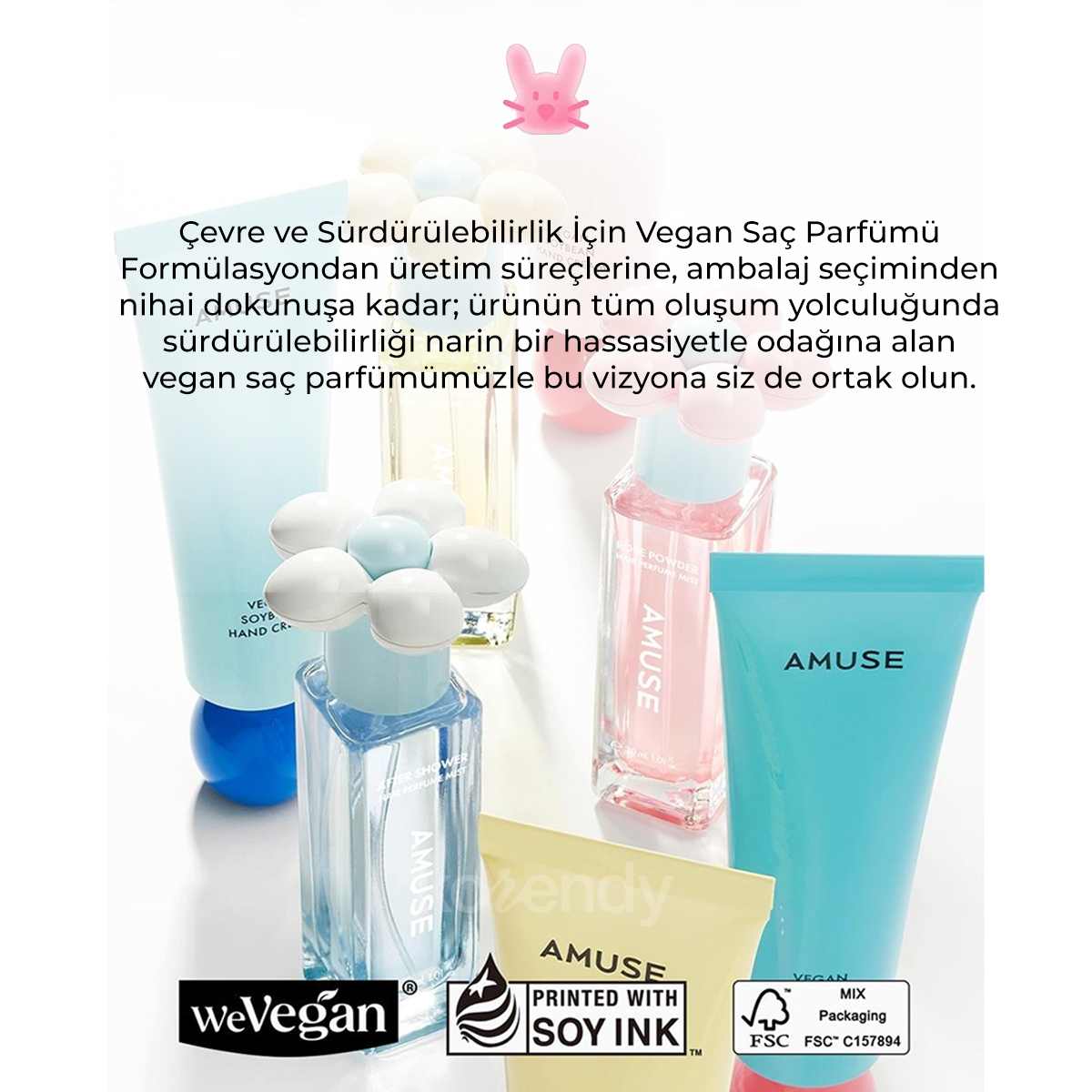 Amuse - Hair Perfume Mist (Hoş Kokulu ve Parlatıcı Hyaluronik Asitli Saç Parfümü) 30ml (%50 İndirimli)