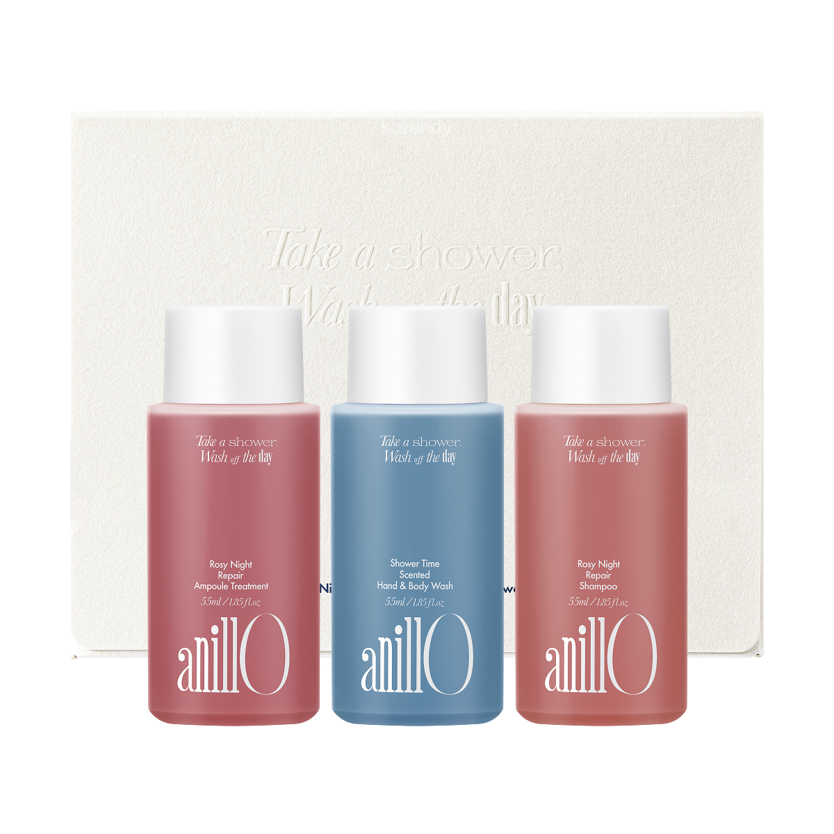 Anillo - Rosy Night & Shower Time Travel Shower Set (3 x 55ml) (Miskli Floral Saç Bakımı ve Duş Ritüeli Seti)