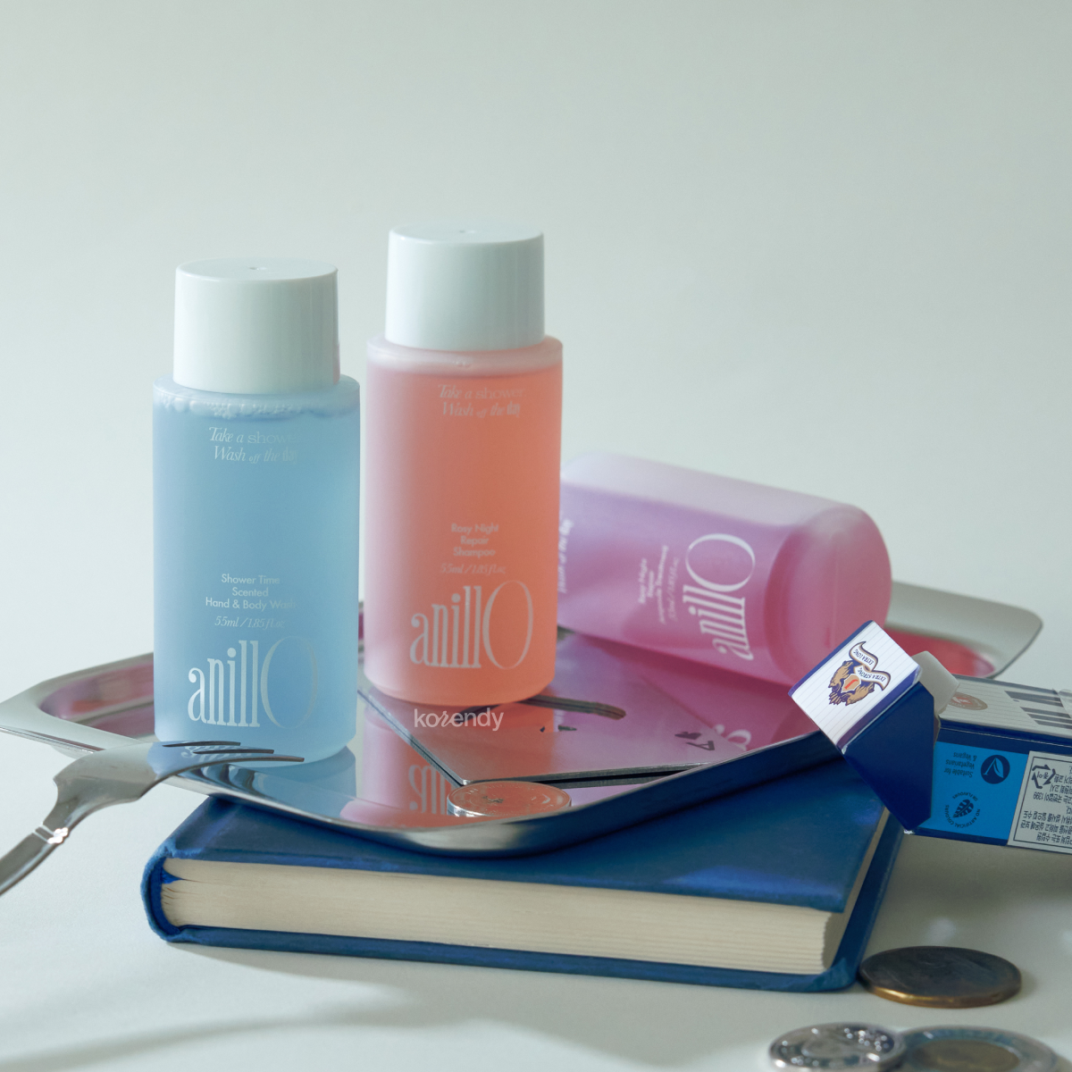 Anillo - Rosy Night & Shower Time Travel Shower Set (3 x 55ml) (Miskli Floral Saç Bakımı ve Duş Ritüeli Seti)