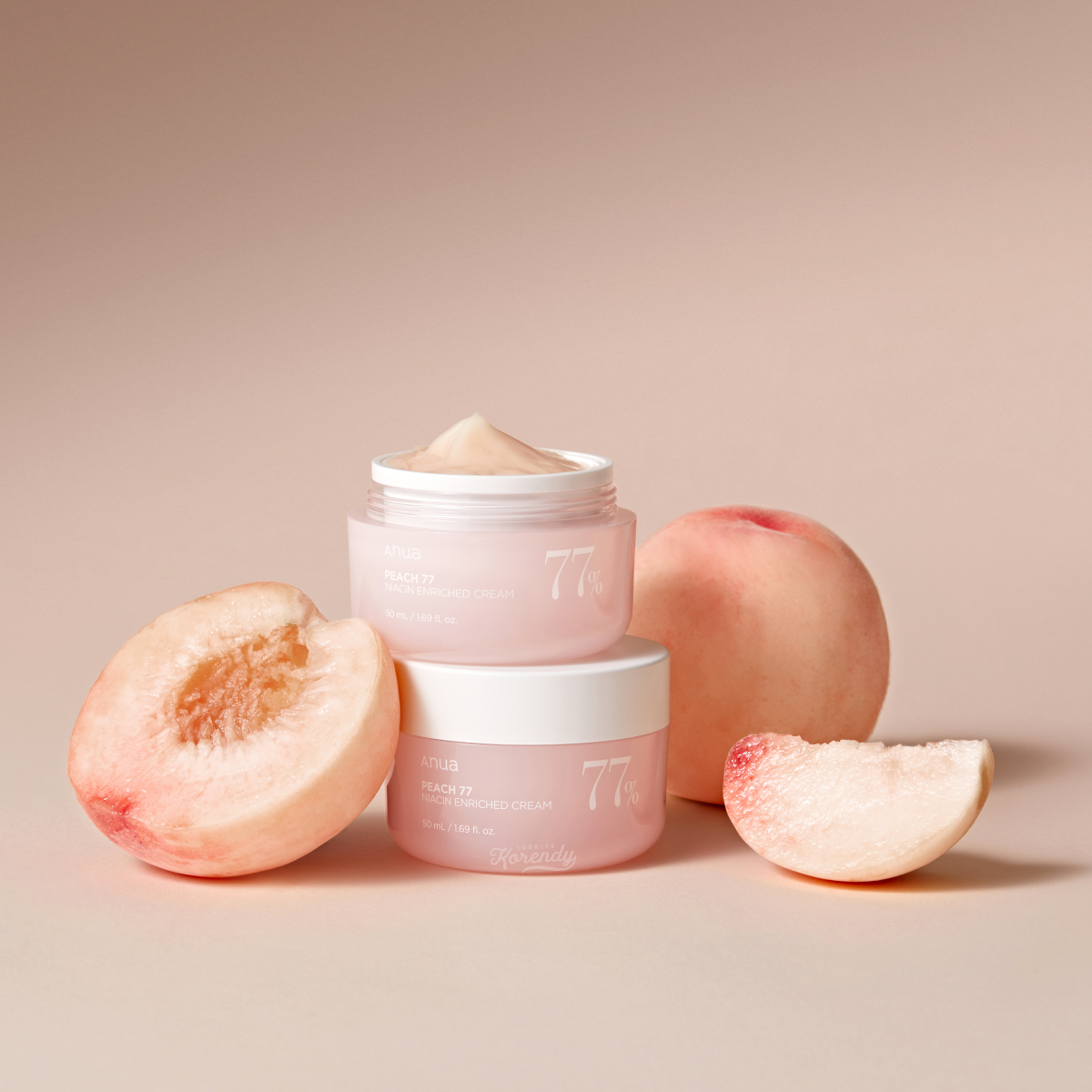 Anua - Peach 77% Niacin Enriched Cream (Cilt Parlatıcı ve Elastikiyet Koruyucu Şeftali Özlü Nemlendirici Krem) 50ml