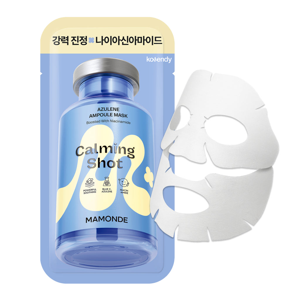 Mamonde - Calming Shot Azulen Ampoule Mask Pack (Stres Önleyici ve Nemlendirici Papatya Sulu ve Azulenli Ampul Maske) 1li