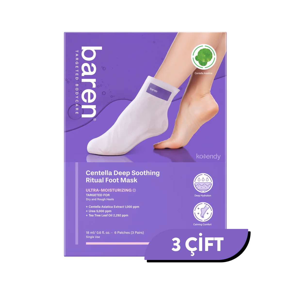 Baren - Centella Deep Soothing Ritual Foot Mask (Cica ve Üre İçeren SOS Hızlı Bakım Ayak Maskesi - Peeling Değildir) (%15-%30 Lansman İndirimi)
