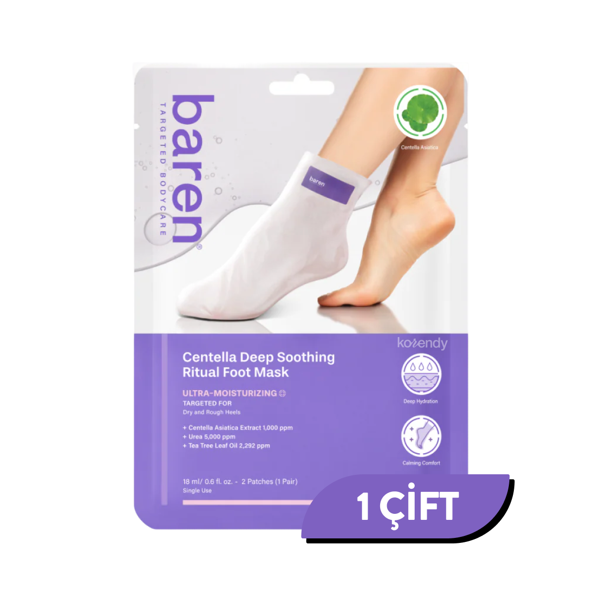 Baren - Centella Deep Soothing Ritual Foot Mask (Cica ve Üre İçeren SOS Hızlı Bakım Ayak Maskesi - Peeling Değildir) (%15-%30 Lansman İndirimi)