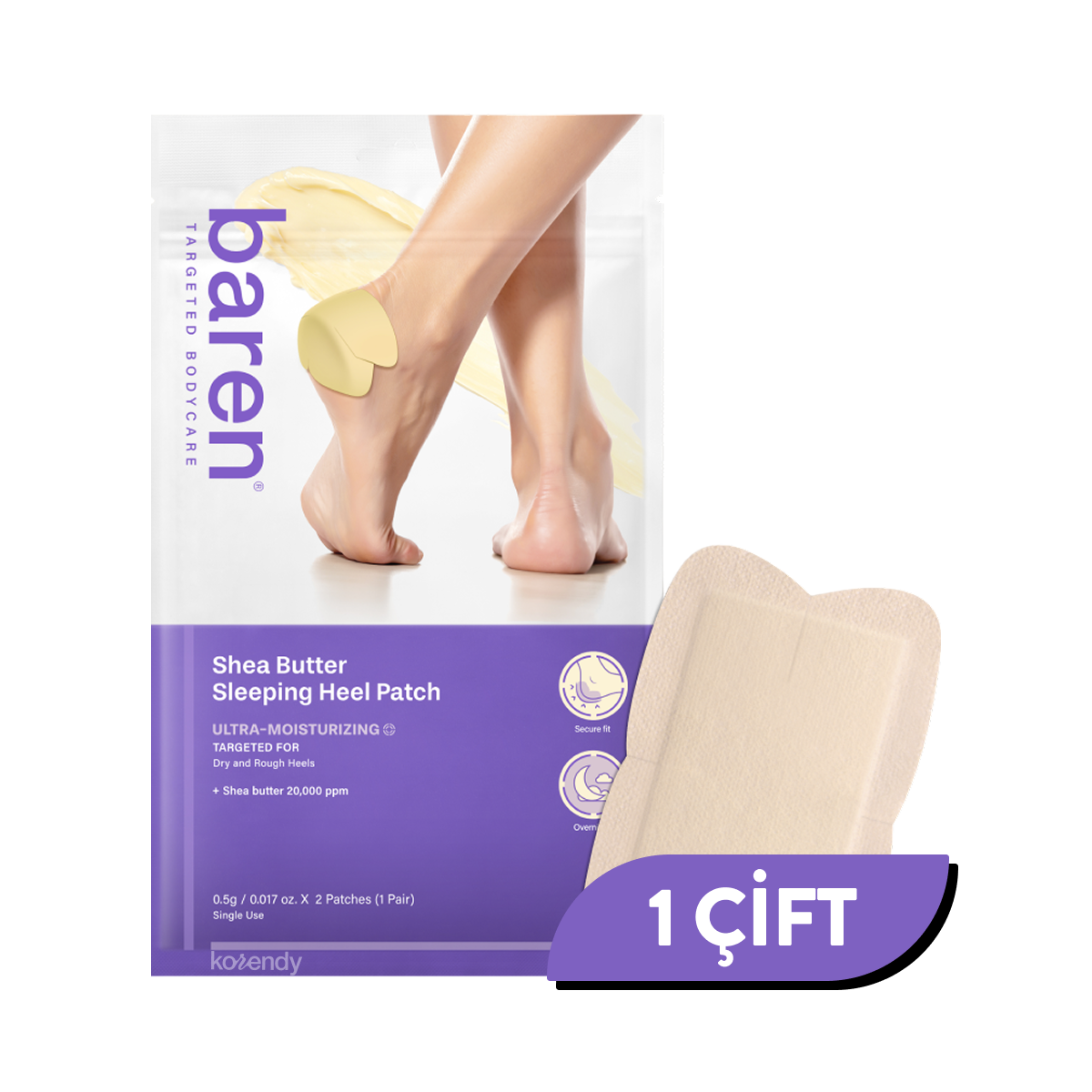 Baren - Shea Butter Sleeping Heel Patch (Gece Boyu Besleyici ve Nemlendirici Shea Butter İçeren Topuk Bandı) (%15-%30 Lansman İndirimi)