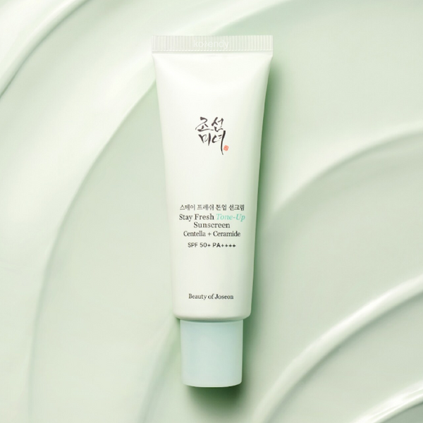 Korendy Beauty of Joseon - Stay Fresh Tone-Up Sunscreen Green SPF50+ PA++++ (Kızarıklık Görünümü Örtücü Yeşil Renkli Güneş Kremi) 50ml