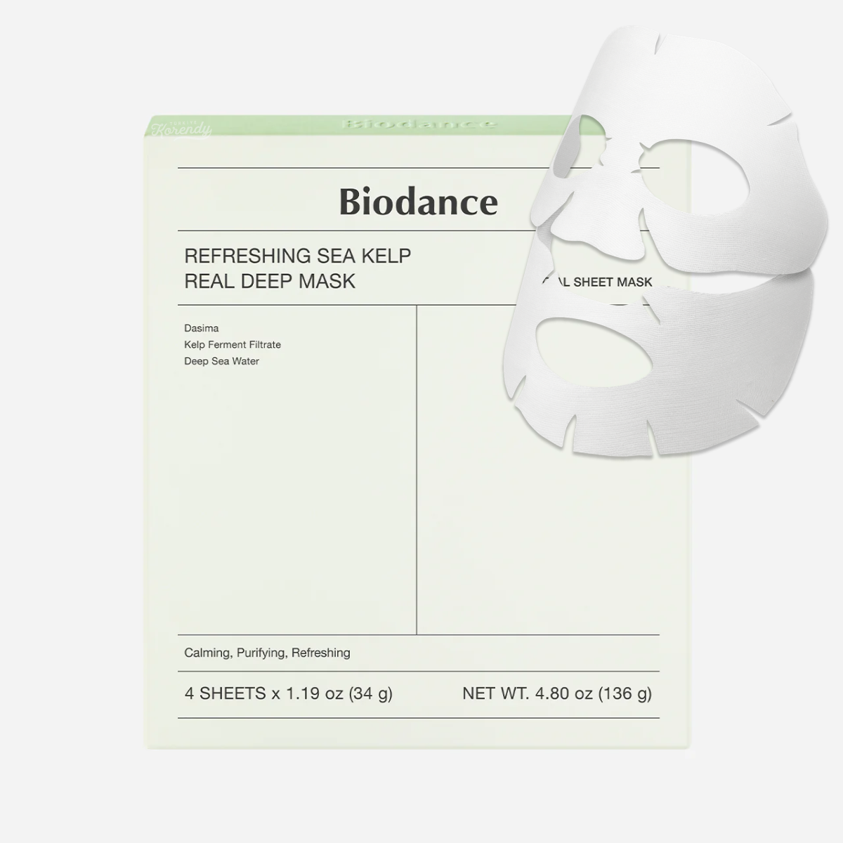 Biodance - Real Deep Mask * Refreshing Sea Kelp (Yoğun Sebum, Leke ve İz Karşıtı Yosunlu Şeffaflaşan Maske) 4lü