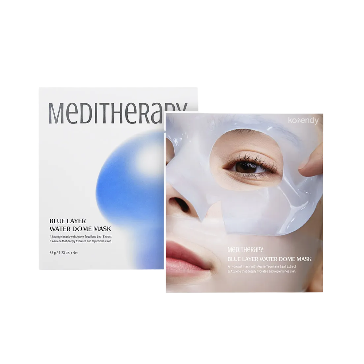 Meditherapy - Blue Layer Water Dome Mask (Yoğun Hidrasyon Verici Isı ve Kızarıklık Engelleyici Nano Hyaluronik Asitli Şeffaflaşan Maske) 35g x 4 (%40 İndirimli)