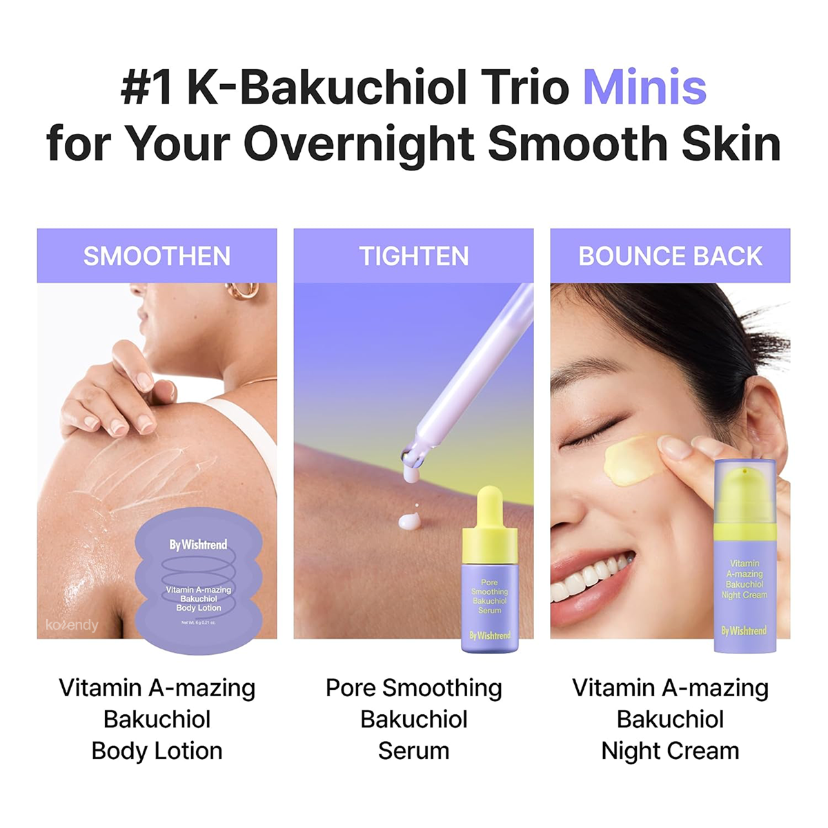 By Wishtrend  - Bakuchiol Skin Journey Kit (10ml + 10g + 6g x 3) (Geniş Gözenek Kırışıklık ve Pürüz Önleyici Esneklik Koruyucu Bakuchiol Mini Set)