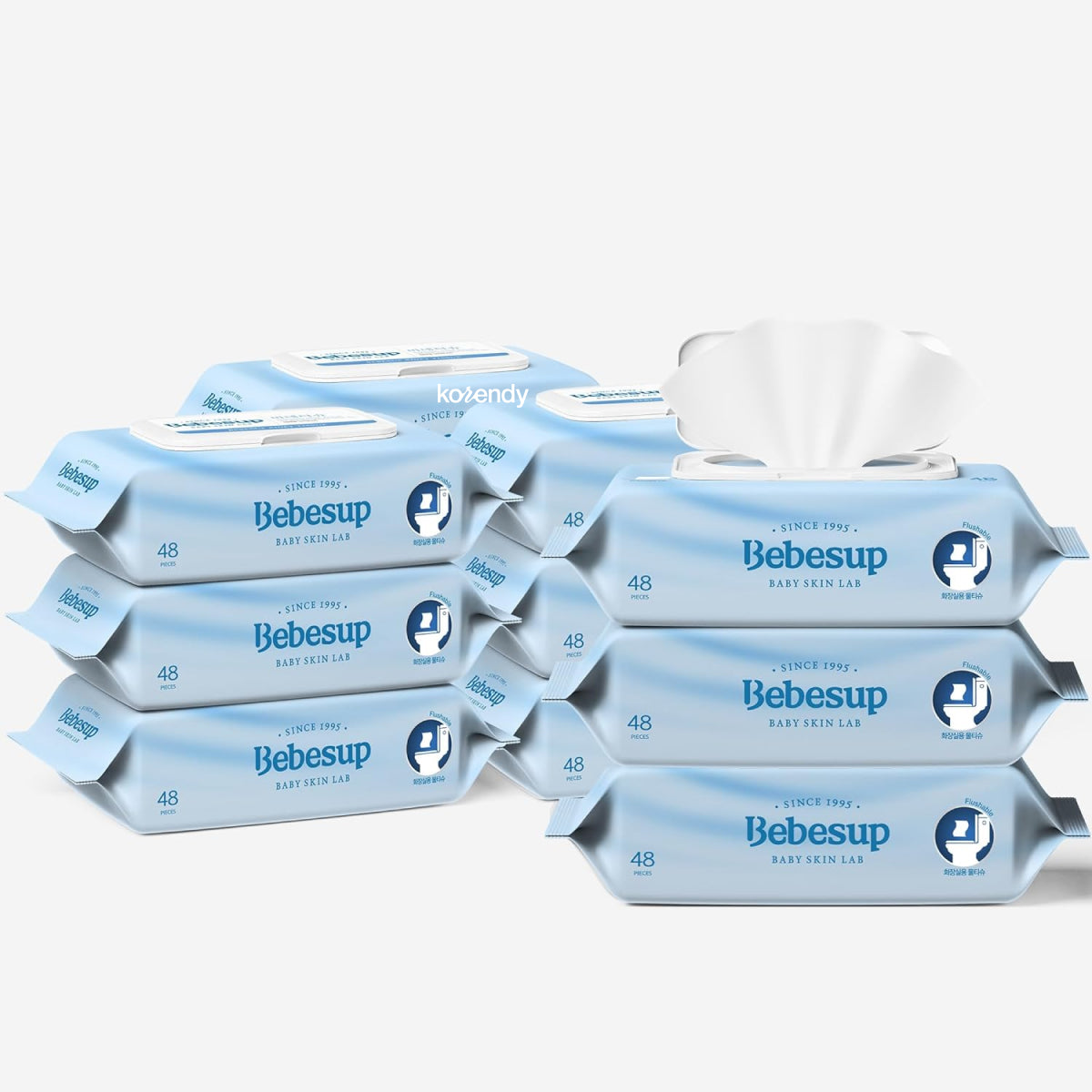 Bebesup - Clean Bidet Tissue (%99 Su Bazlı Kolayca Çözünebilir ve Tuvalete Atılabilir Yeşil Çaylı Tuvalet Mendili) 155g