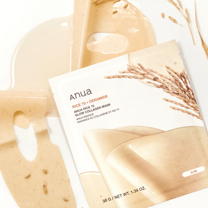Anua - Collagen Mask - Rice 70 Glow (Parlatıcı Pirinç Kepeği Sulu Kolajenli Şeffaflaşan Maske) 4lü