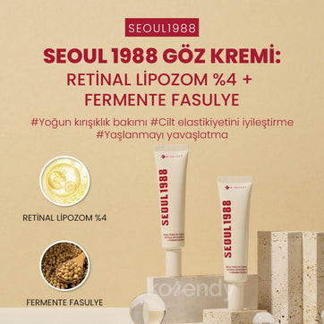 K-Secret - SEOUL 1988 Eye Cream Retinal Liposome 4% + Fermented Bean (İnce Çizgi Önleyici ve Elastikiyet Koruyucu 3 Peptitli ve Retinalli Göz Kremi) 30ml