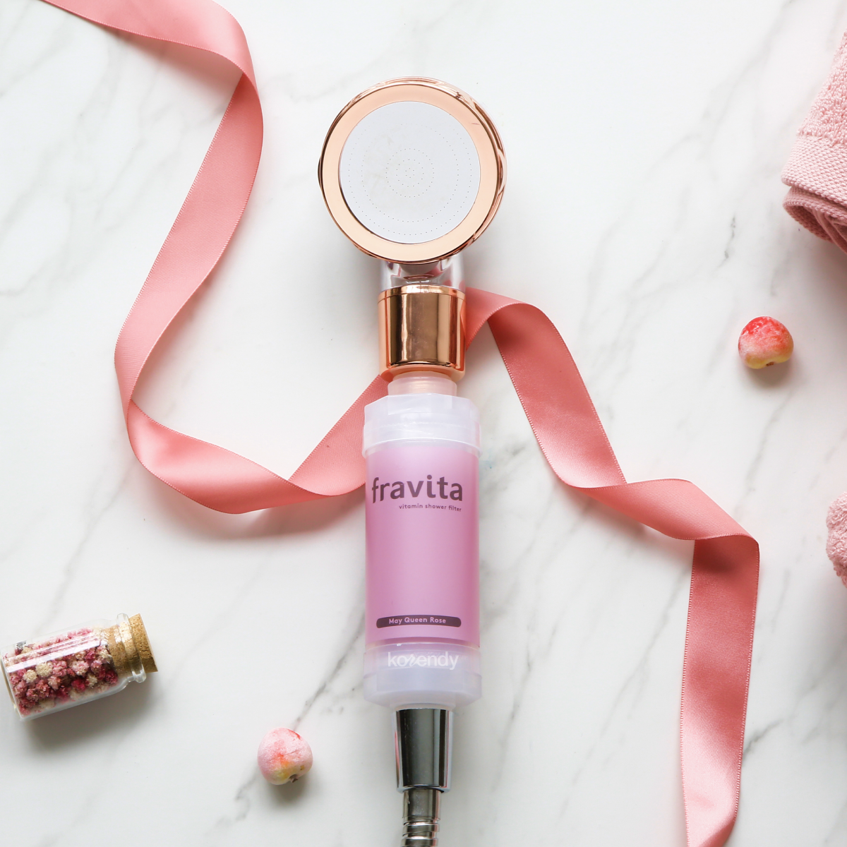 FRAVITA - Shower Filter May Queen Rose (Klor ve Pas Filtreleyici Gül Kokulu 50 Milyar Gözenekli Duş Filtresi) 160g (%15-%30 Lansman İndirimi)