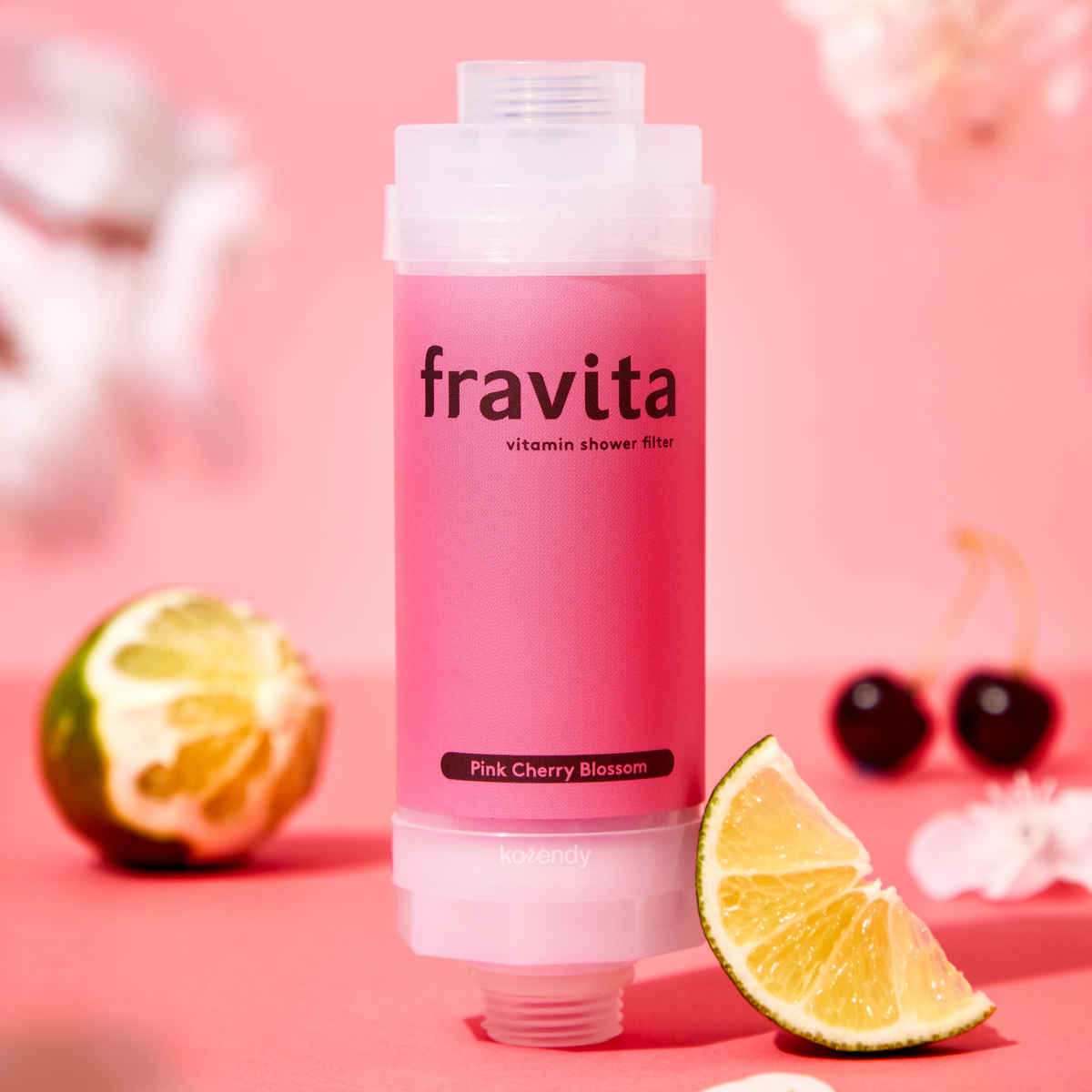 FRAVITA - Shower Filter Pink Cherry Blossom (Klor ve Pas Filtreleyici Pembe Kiraz Çiçeği Kokulu 50 Milyar Gözenekli Duş Filtresi) 160g (%15-%30 Lansman İndirimi)