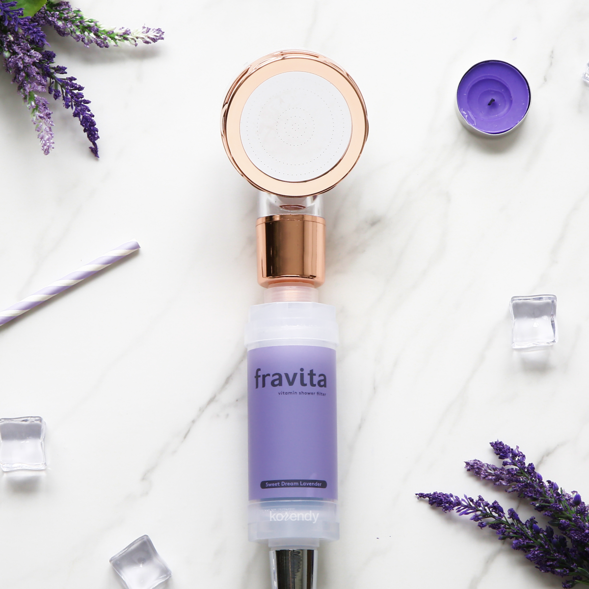 FRAVITA - Shower Filter Sweet Dream Lavender (Klor ve Pas Filtreleyici Lavanta Kokulu 50 Milyar Gözenekli Duş Filtresi) 160g (%15-%30 Lansman İndirimi)