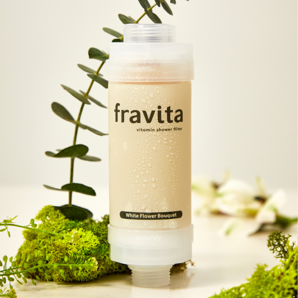 FRAVITA - Shower Filter White Flower Bouquet (Klor ve Pas Filtreleyici Beyaz Çiçek Kokulu 50 Milyar Gözenekli Duş Filtresi) 160g (%15-%30 Lansman İndirimi)