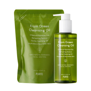 Purito - From Green Cleansing Oil Set (Gözenek Arındırıcı Beş Doğal Yağlı Parfümsüz Derinlemesine Temizleyici Yağ) 200+200ml