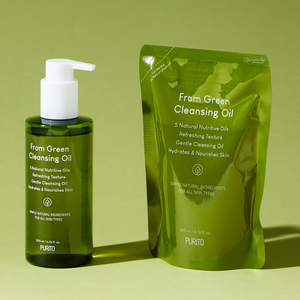 Purito - From Green Cleansing Oil Set (Gözenek Arındırıcı Beş Doğal Yağlı Parfümsüz Derinlemesine Temizleyici Yağ) 200+200ml