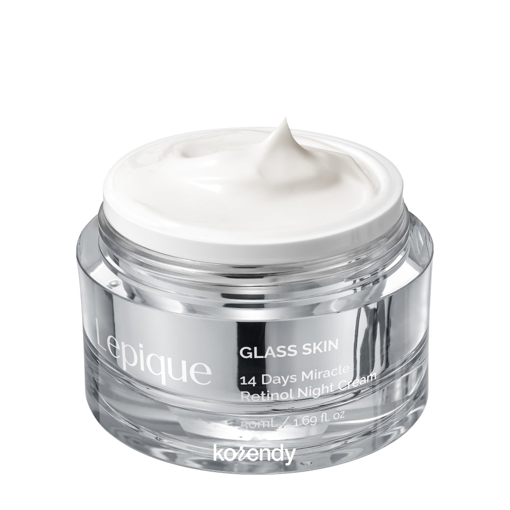 Lepique - Glass Skin 14Days Miracle Retinol Night Cream (Kırışıklık ve Elastikiyet Kaybı Önleyici Cam Cilt Görünümü Veren Retinollü Krem) 50ml